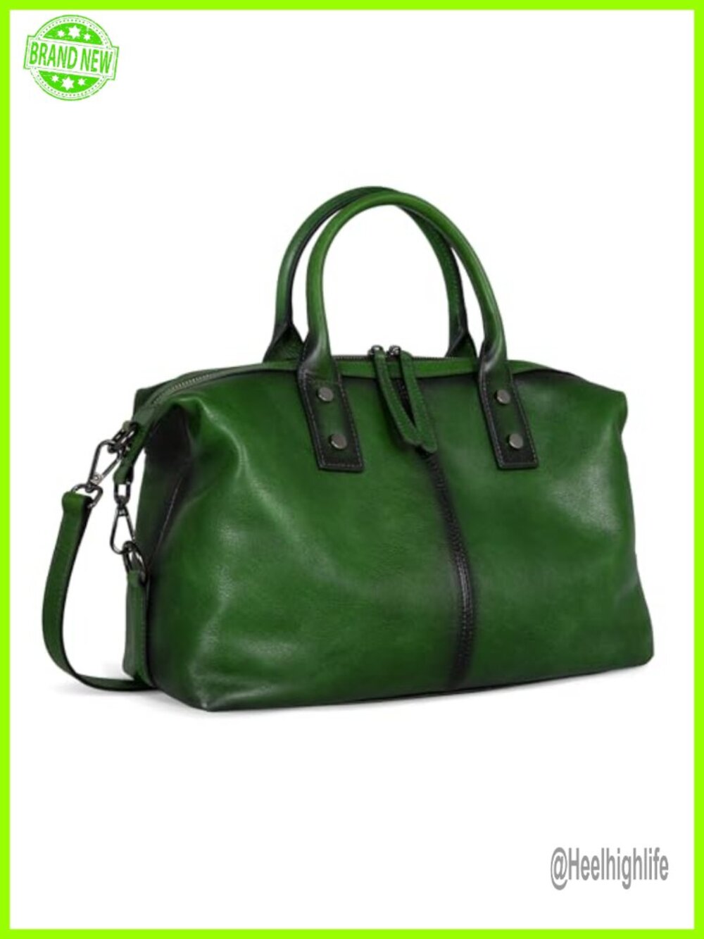 Vegetable Tanned Leather Satchel Handbag Shoulder Crossbody Bag